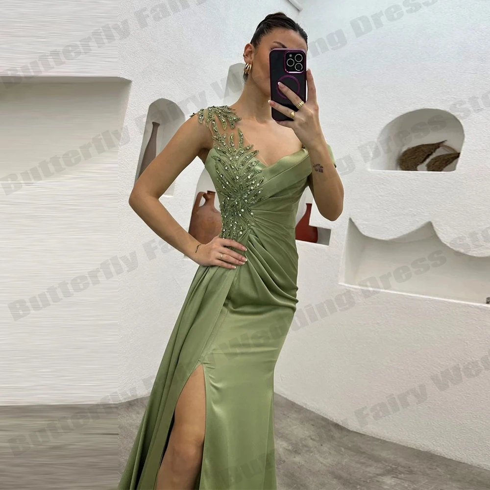 Elegant Beading Off Shoulder Sleeveless High Split Vintage Women Beautiful Sexy Luxurious Party Prom Mermaid Long Dresses 2023