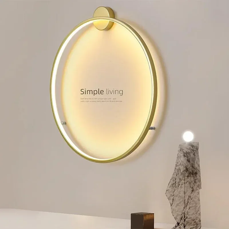 Simple Circle Background Decoration Lamps New Modern LED Wall Lights Living Room Bedroom Bedside Aisle Corridor Indoor Lighting