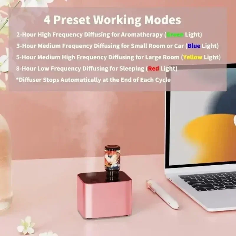 Безводный диффузор для ароматерапии, диффузор эфирного масла, холодный туман, 2200 мАч, портативный на батарейках для путешествий, дома, йоги, офиса