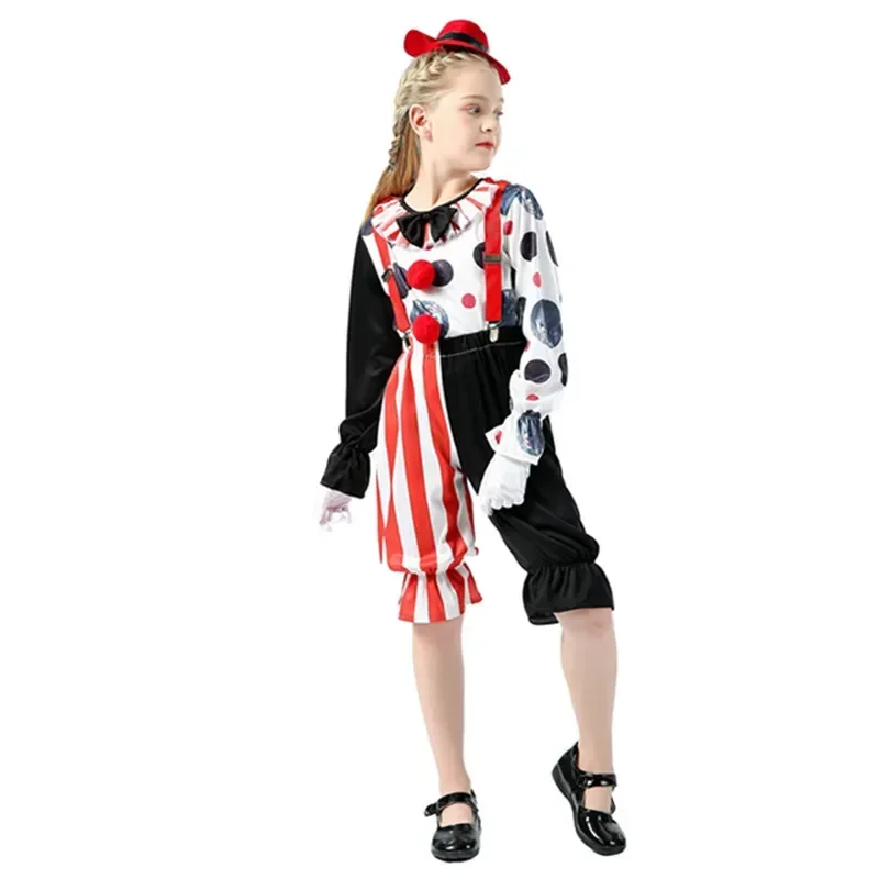 

Halloween Kid Jester Clown Cosplay Costume Boys Girl Purim Bloody Monster Evil Horrifying Ugly Circus Jester Clown Dress Up