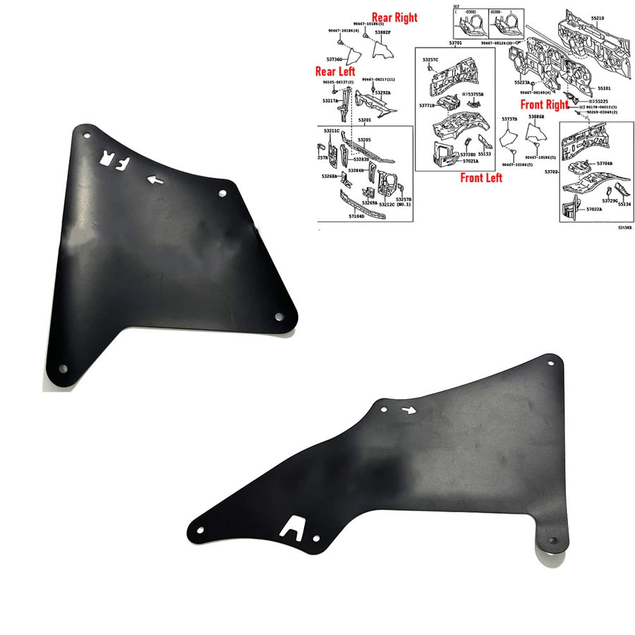 Wooeight 4Pcs Mudguard Fender Apron Seal Engine Splash Guards Mudflaps Fit For Lexus GX470 2003-2009 53736-35150/53735-35150