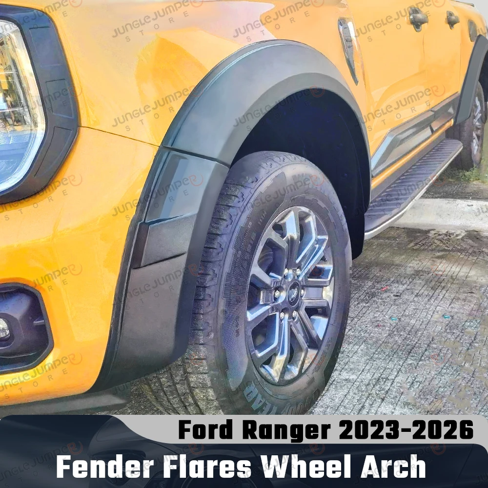 5”Fender Flares Wheel Arch For Ford Ranger Next Gen T9 2023 2024 2025 2026 Wildtrak  ABS Matte Black Off-road Wheel Arch Fender