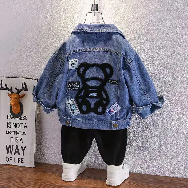 Children\'s Denim Coat Boys Spring And Autumn 2022 New Foreign Air Spring Small Children Trend Korean Jacket