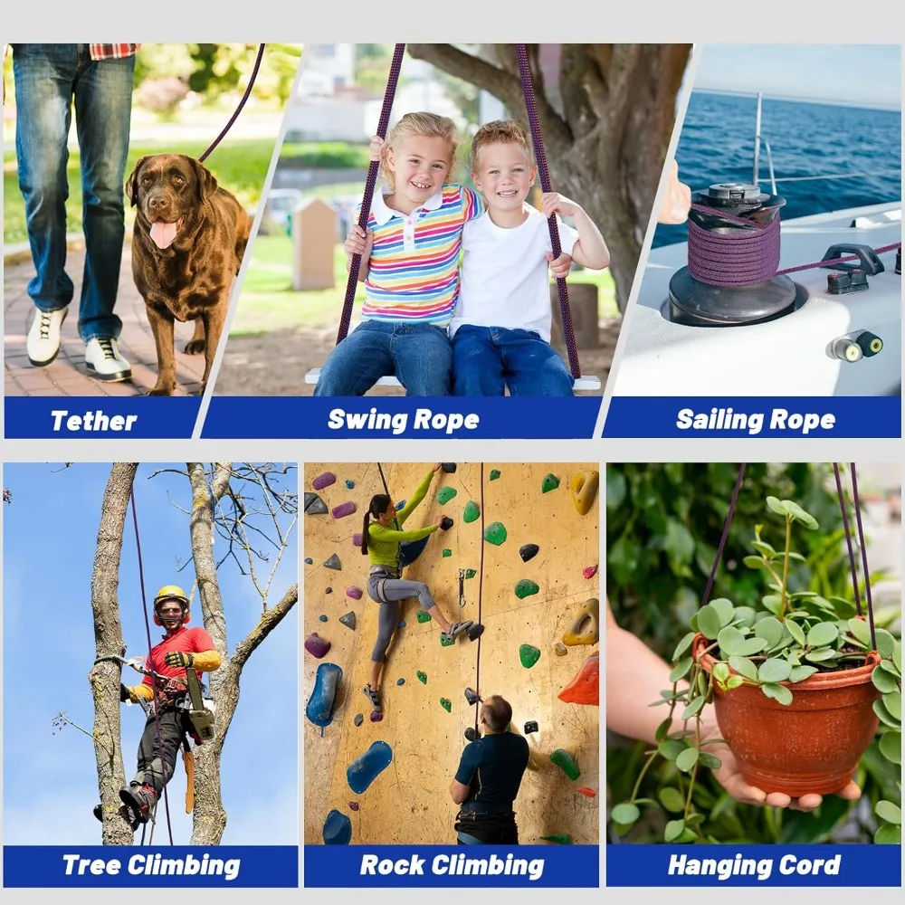 CQ3/7インチ x 150フィート アーボリストロープ - 高耐久性、耐候性ポリエステル、木登りやボート係留に最適 (3/7x150フィート)