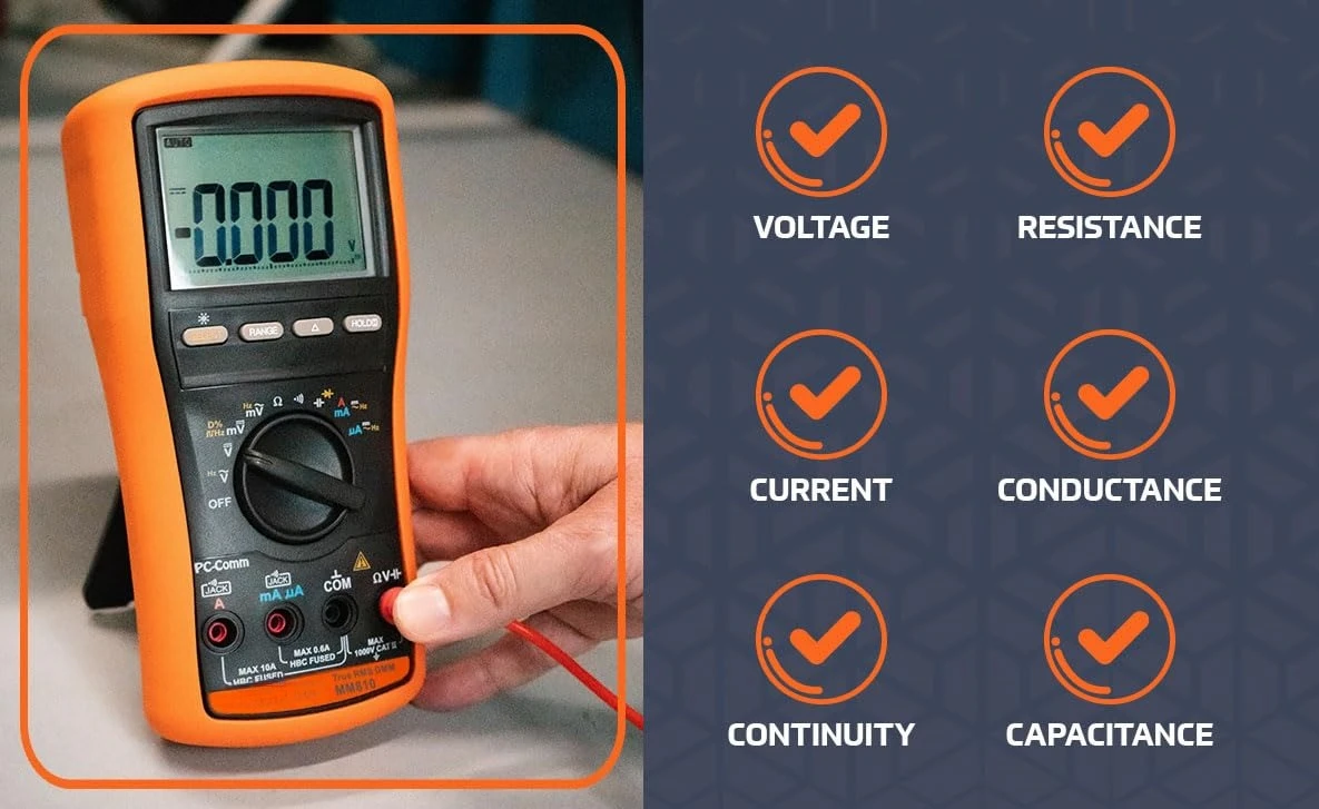 MM810 Multimeter, universelles digitales True RMS-Multimeter, AC/DC-Spannung, Strom, Widerstand, Frequenz, Kapazitätsmultimeter