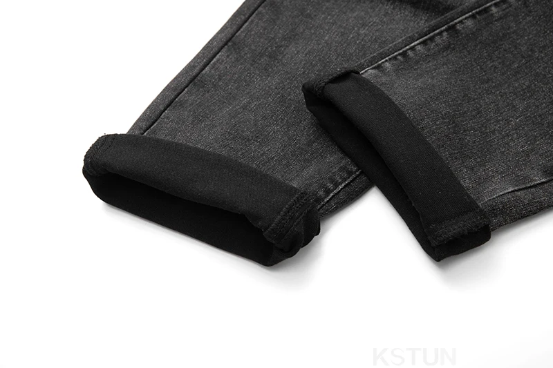 KSTUN Black Grey Jeans Men Stretch Denim Pants Casual Slim Mens Jeans Brand Man Clothes Full Length Trousers 2024 Autumn Newly images - 6