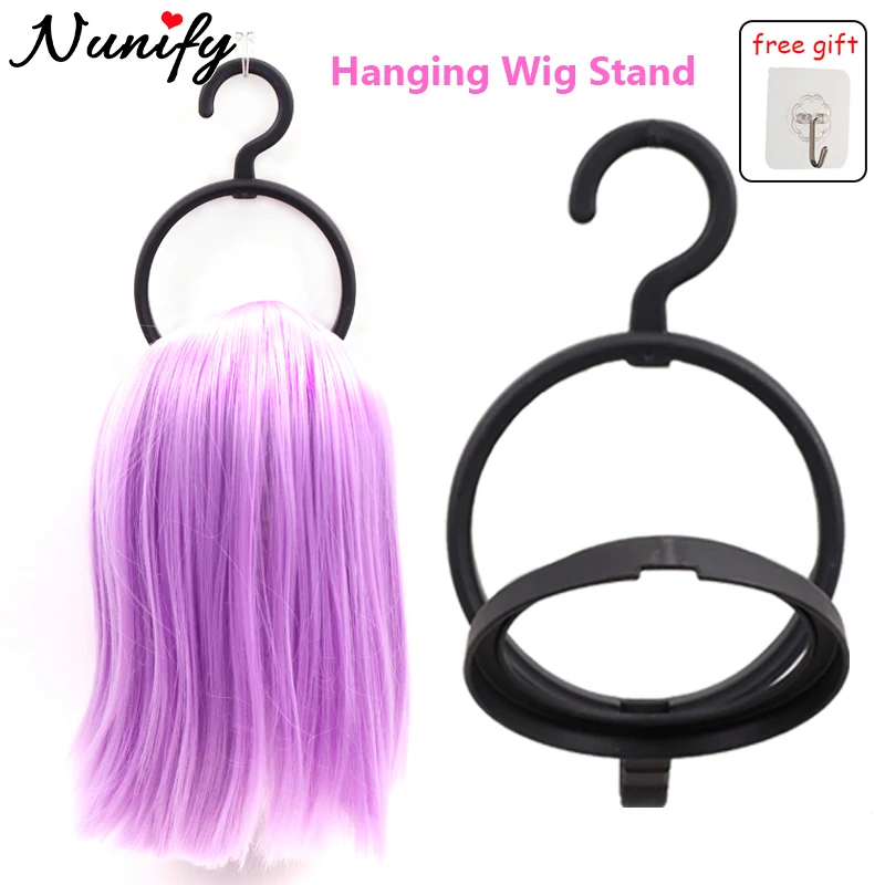 1Pcs Wig Hanger Stand For Multiple Wigs Round Plastic Hanging Wig Stand Portable Display Wigs Hanger Hair Holder Drying Stand