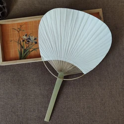 Painting Blank Pure White Paper Fan Pure White Bamboo Fan Calligraphy Round Fan Creative Art DIY Product For Wedding Decor