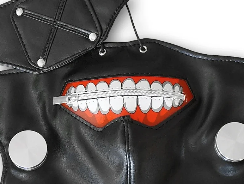 Anime Tokyo Ghoul Maske Kaneki Ken Cosplay Masken Halloween-Party-Masken Cosplay Ghoul Kinkiken Reißverschluss-Mund 3D-Maske Gruselige Maske – Detail 6