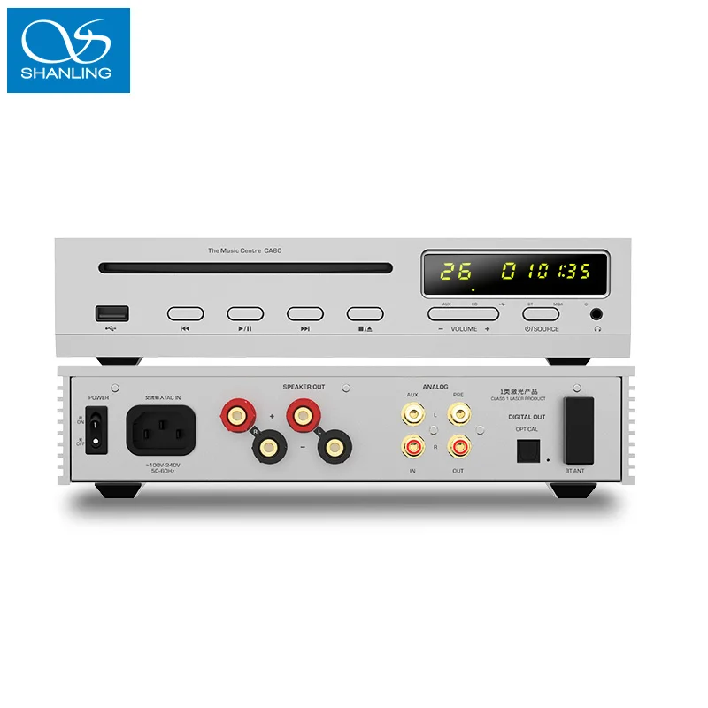 

SHANLING CA80 MQA CD Player Phillips Drive Sanyo HD860 Laser ES9219MQ DAC RT6863 LTA8092 AMP chip Hi-RES Audio Bluetooth Input