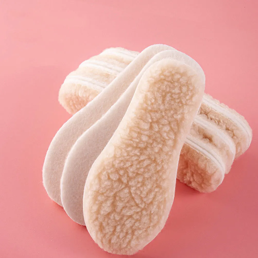

6Pairs Warm Insoles Children Non-Slip Thick Winter Insoles Breathable Durable Artificial Wool Cold-Proof Shoes Pads