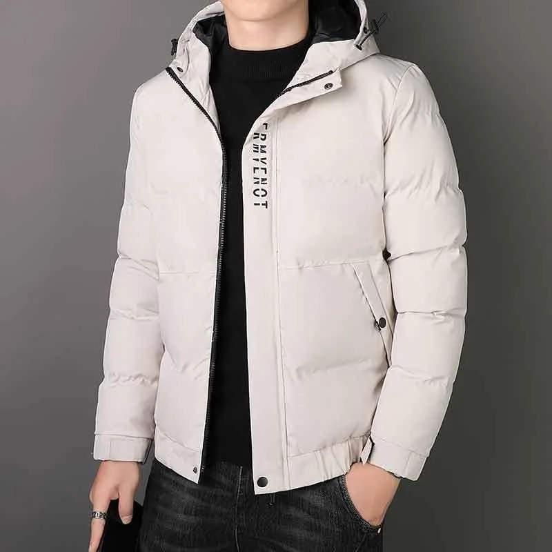 2024 Herbst/Winter Mode gedruckt große Kapuze Baumwolle gepolsterte Jacke für Männer lässig locker dick warm warm hochwertigen Mantel 5xl