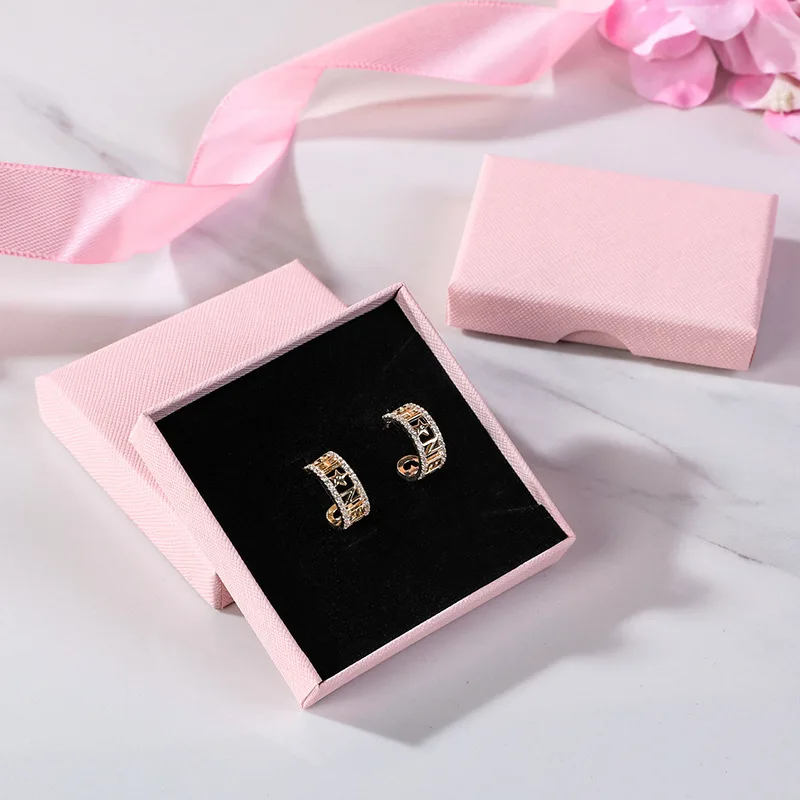 24pc New Arrive Thin Kraft Paper Jewelry Packaging Box Greeting Card Necklace Bracelet Gift Package Case Pink Boxes Dropshipping