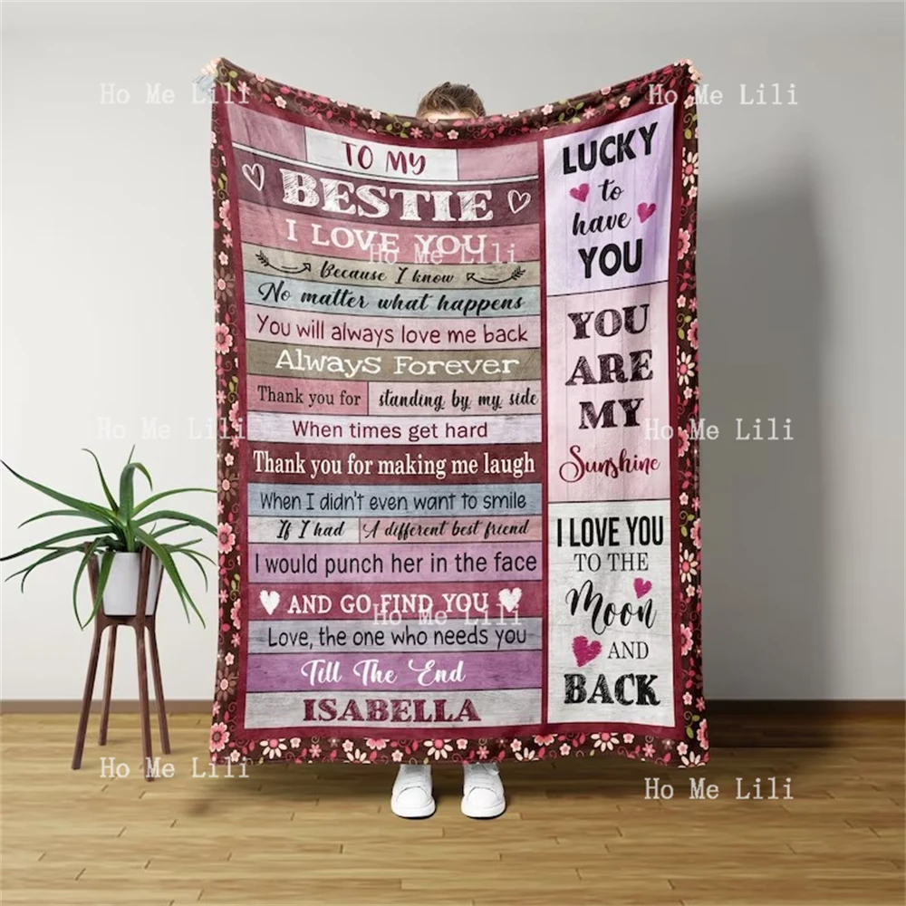 Friends Gifts Personalized Blanket Gift For Women To My Bestie Throw Blanket Friendship Custom Christmas Gifts