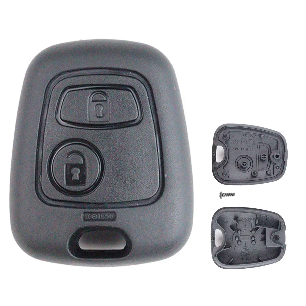 2 Knoppen Autosleutelzakje Case Shell Behuizing voor Peugeot 206 207 306 307 408 607 107 voor Citroen C1 C2 C3 C4 Xsara Picasso Saxo - afbeelding 2