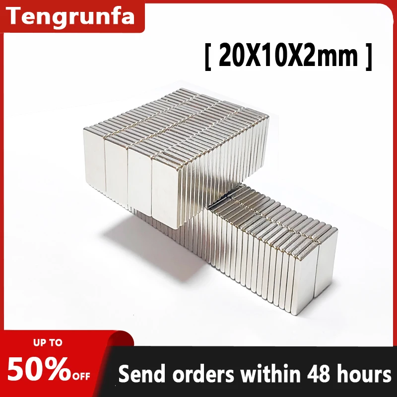 N35 Rectangular magnet 20x10x2 mm Super Strong Neodymium magnet 20*10*2 mm NdFeB magnet 20mm x 10mm x 2mm Strong square magnet