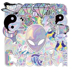 Holographic Laser Cartoon Graffiti Adesivos, Brinquedos para crianças, Laptop, Guitarra, Notebook, Telefone, Diário, Decoração Etiqueta, 10 Pcs, 30 Pcs, 50Pcs