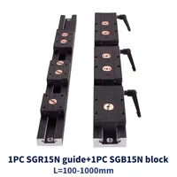 Blackening Built-in dual-axis linear guide Rail Aluminum Roller Bearing Industrial Track SGR15N guide+SGB15N 3/4/5 Wheel Slider