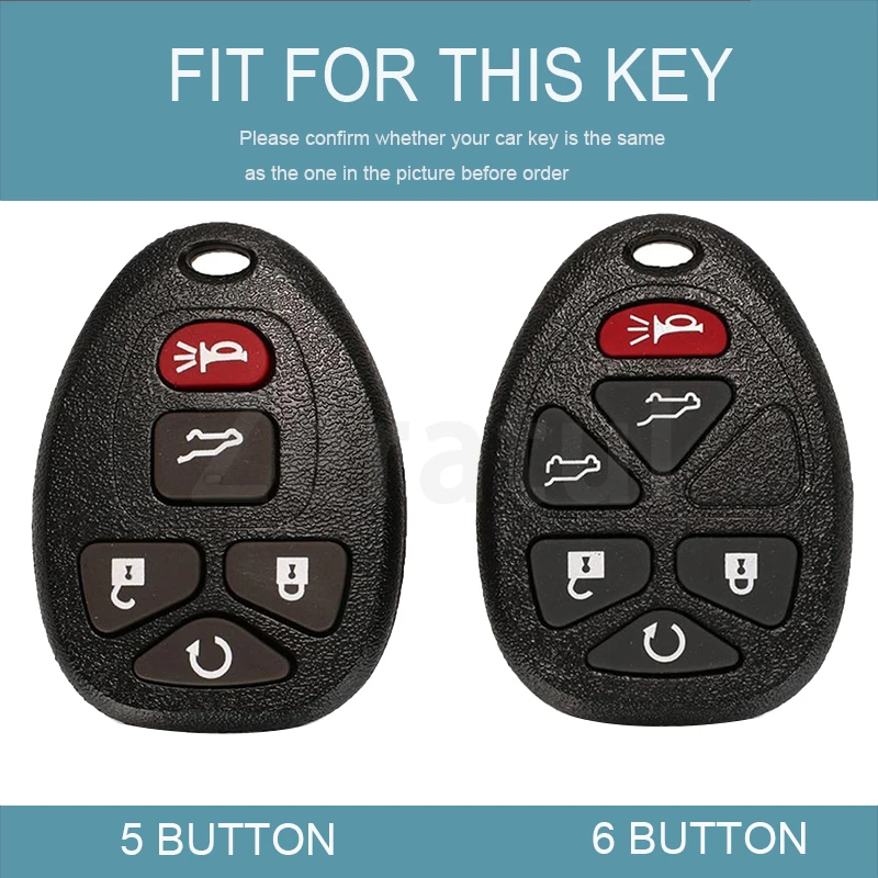 Keyless For Chevy Suburban Tahoe Traverse Cadillac Escalade SRX Buick Enclave GMC Acadia 2007-2016 Yukon XL TPU Key Fob Cover view 2
