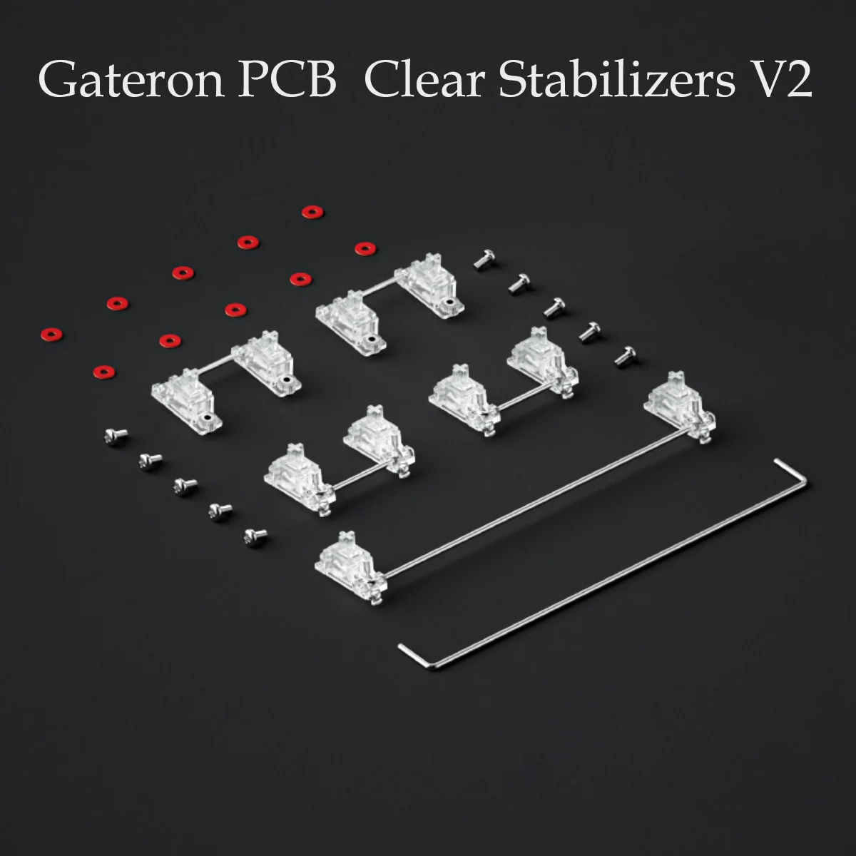 Gateron V2 Clear PCB Stabilizers Transparent 7U, 6.25U, 2U PCB Mount Stabilizer For MX Mechanical Keyboard PCB