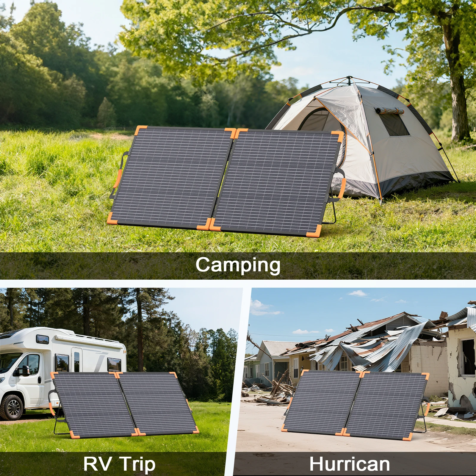 MHPOWOS 100/200 واط الألواح الشمسية ثنائية الوجه خلية المحمولة لوحة شحن الطاقة الشمسية مجموعة كاملة السياحة في الهواء الطلق التخييم محطة الطاقة #6