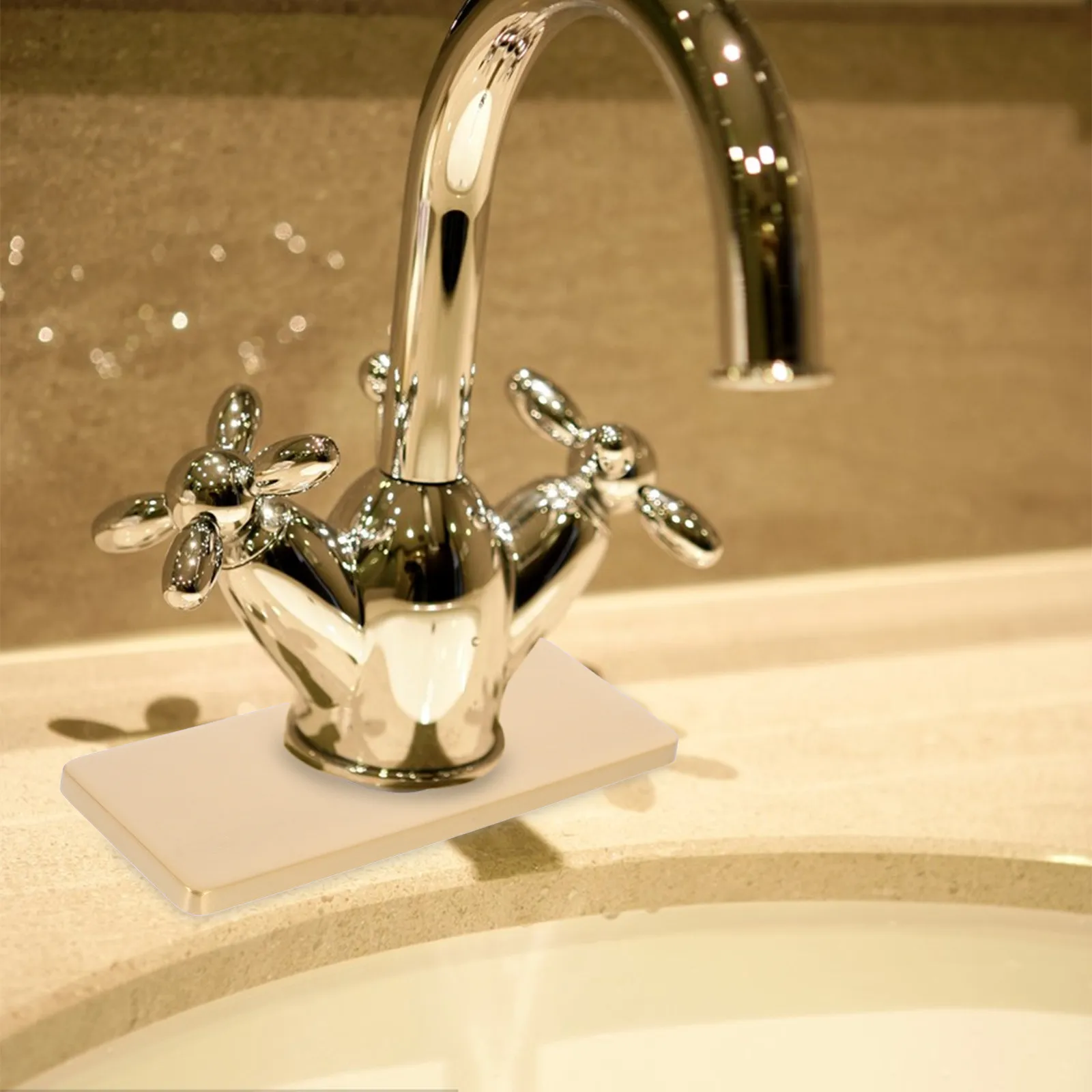 

2Pcs Faucet Escutcheons Rectangle Stainless Steel Deck Plate Black Sink Hole Covers for Bathroom Kitchen Sink Faucet Mixer Tap