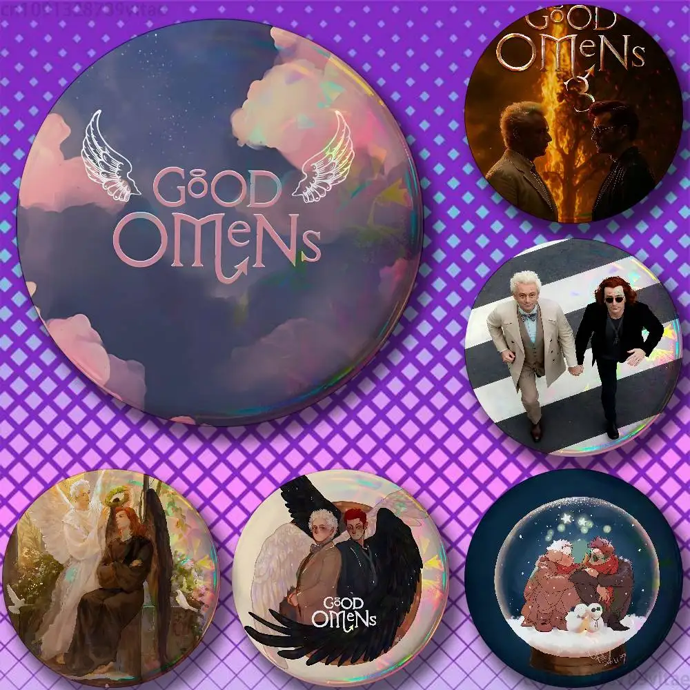 Металлические эмалированные значки-броши Good O-omens с креативными принтами, изображениями и текстом