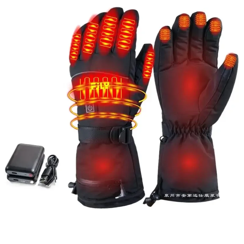 

New Heating Gloves Full Finger Warm Waterproof Motorcycle Outdoor Sports Heating Ski Gloves