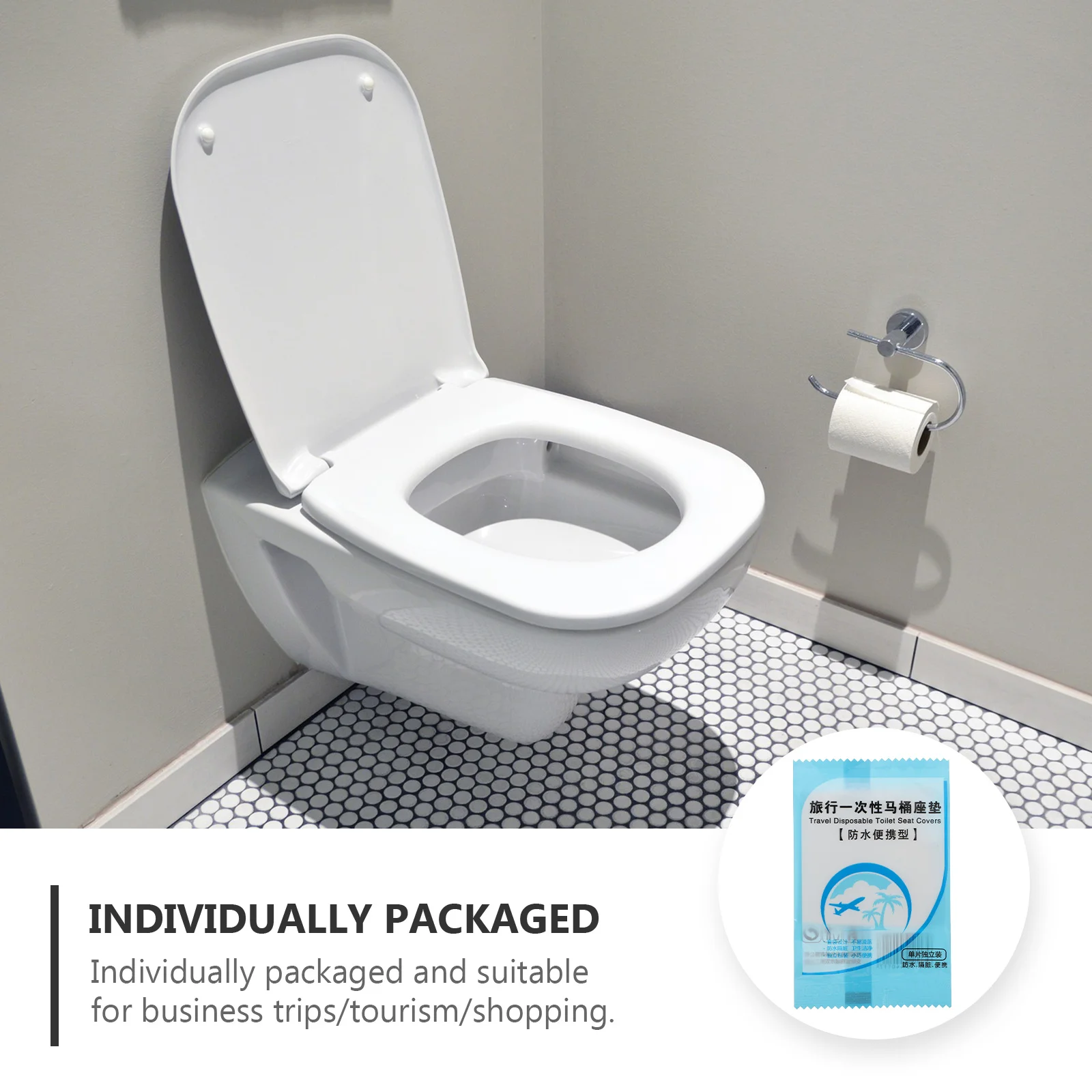 

50Pcs Disposable Toilet Seat Covers Premium Thick Tear Resistant Portable Toilet Seat Cushions for Travel Business Tourism Home