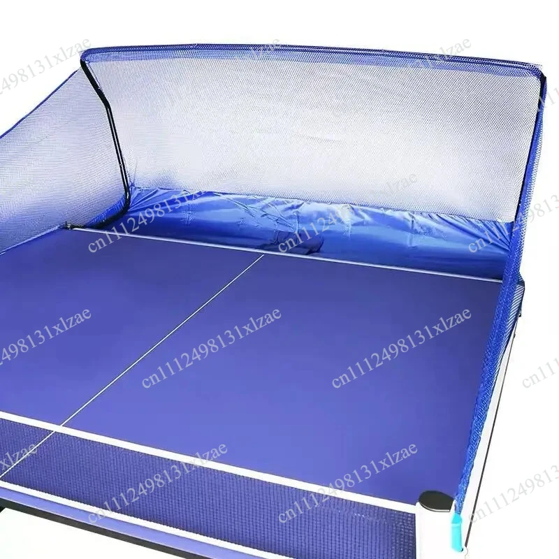 Table Tennis Practice Ball Catcher, Movable Ping Pong Recycle Net with Collection Frame – Portable Large Ball Retriever