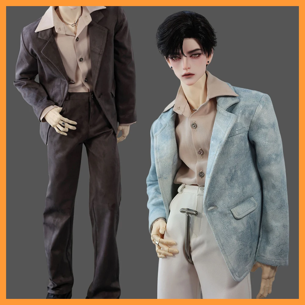 

1/3 1/4 Scale Suede Casual Suit Jacket Coat Pants Clothes Set Accessories Model for ID75 Dragon Soul 73 POPO68 GR MSD DIY