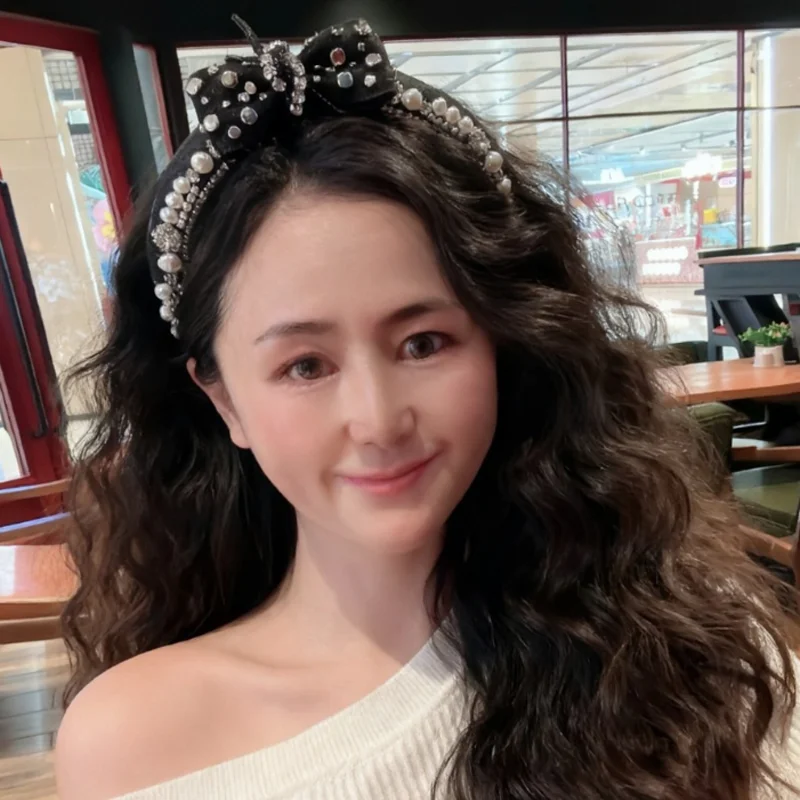 Korean Exquisite Full Diamond Bow Denim Jean Hair Hoop Hairband Pearl Drill Headband Pressed Hair Clips Hair Accessories - view 4