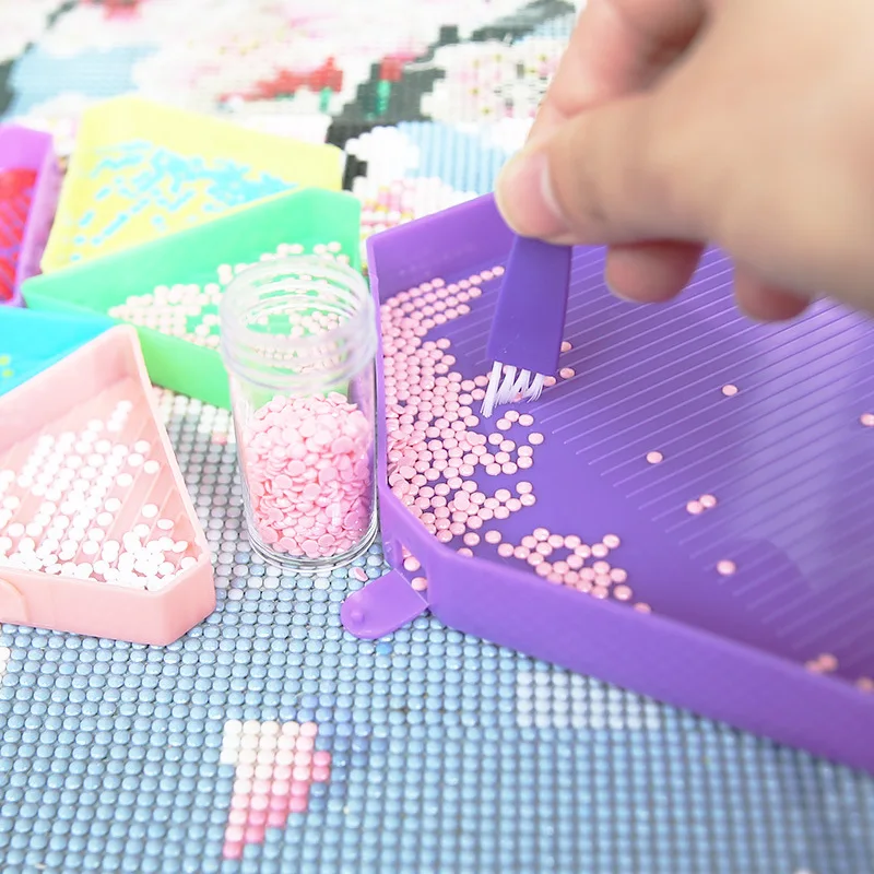 HOMFUN 6 Grid Palette Hexagon Diamond Painting Tray Kits Large Capacity Beading Plates Point Drill Embroidery Tool Accessory