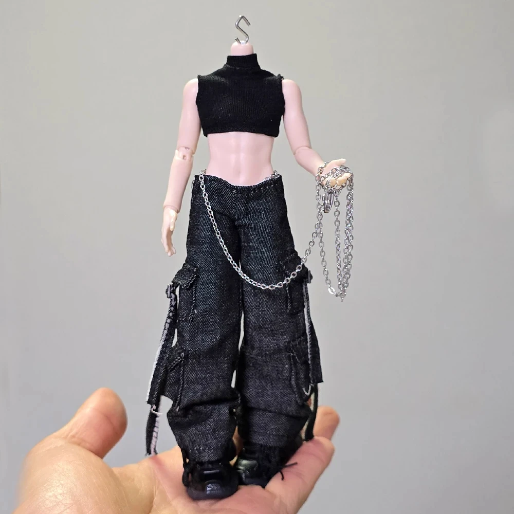 1/8 Scale Female Functional Workwear Pants Male Wide-Leg Pants Jeans Fit Doll Action Figure Body Accessory