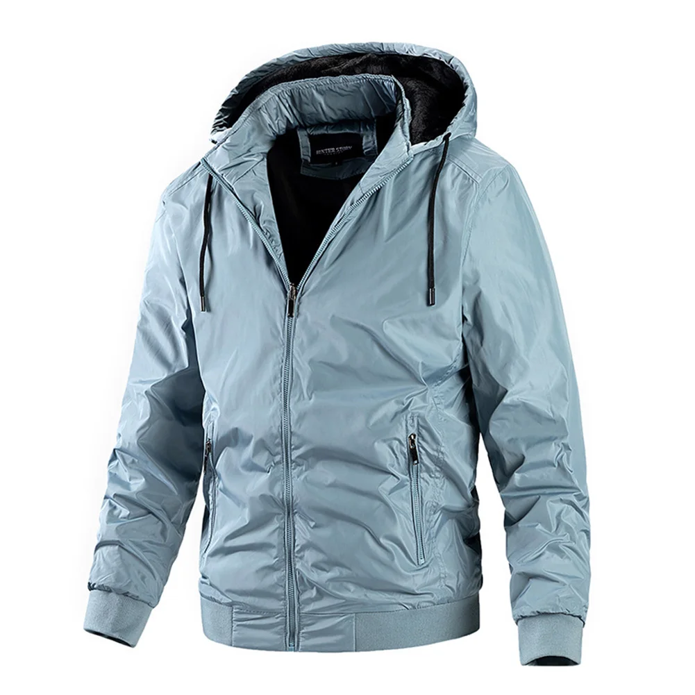 

Casual Occasions Black Casual Sports Outerwear Fashion Drawstring Jacket For Men Thin Cotton Jacket Home Casual Vacation