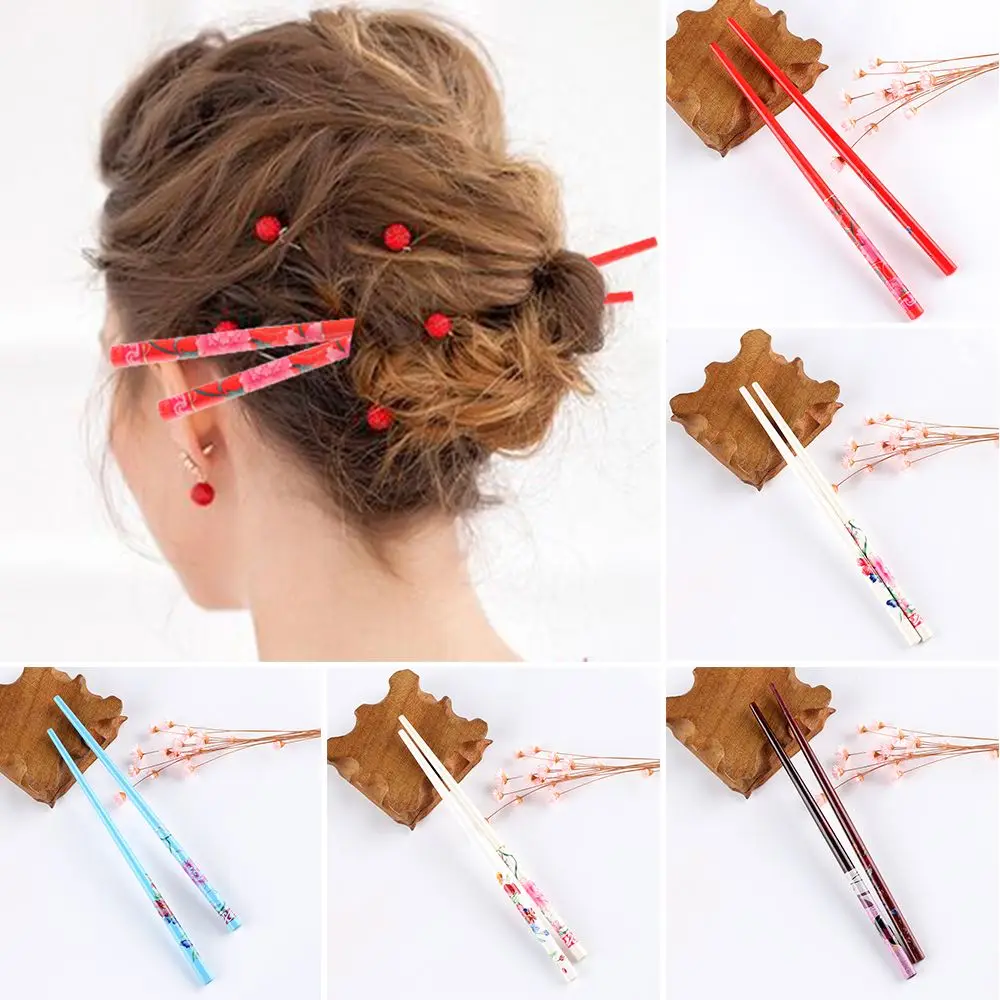 Fashion Colorful  Hair Care Natural wood  Styling Tools Hairpin Chopstick  Hair Stick Hair Accessories