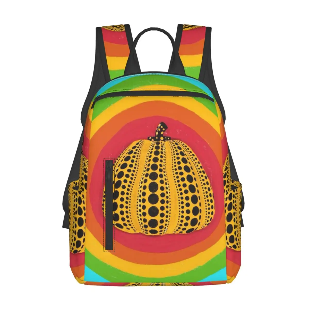 草間彌生抽象絵画バックパックデイパック大容量男の子女の子ブックバッグスクールバッグショルダーバッグ男性女性用