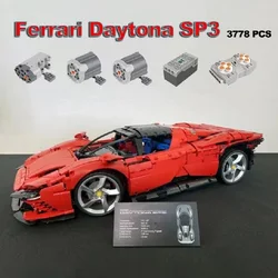 3778PCS Ferraried Daytoinai SP3 42143 Supercar Model Building Blocks Bricks Toys For Boys Girls Christmas And Birthday Gifts