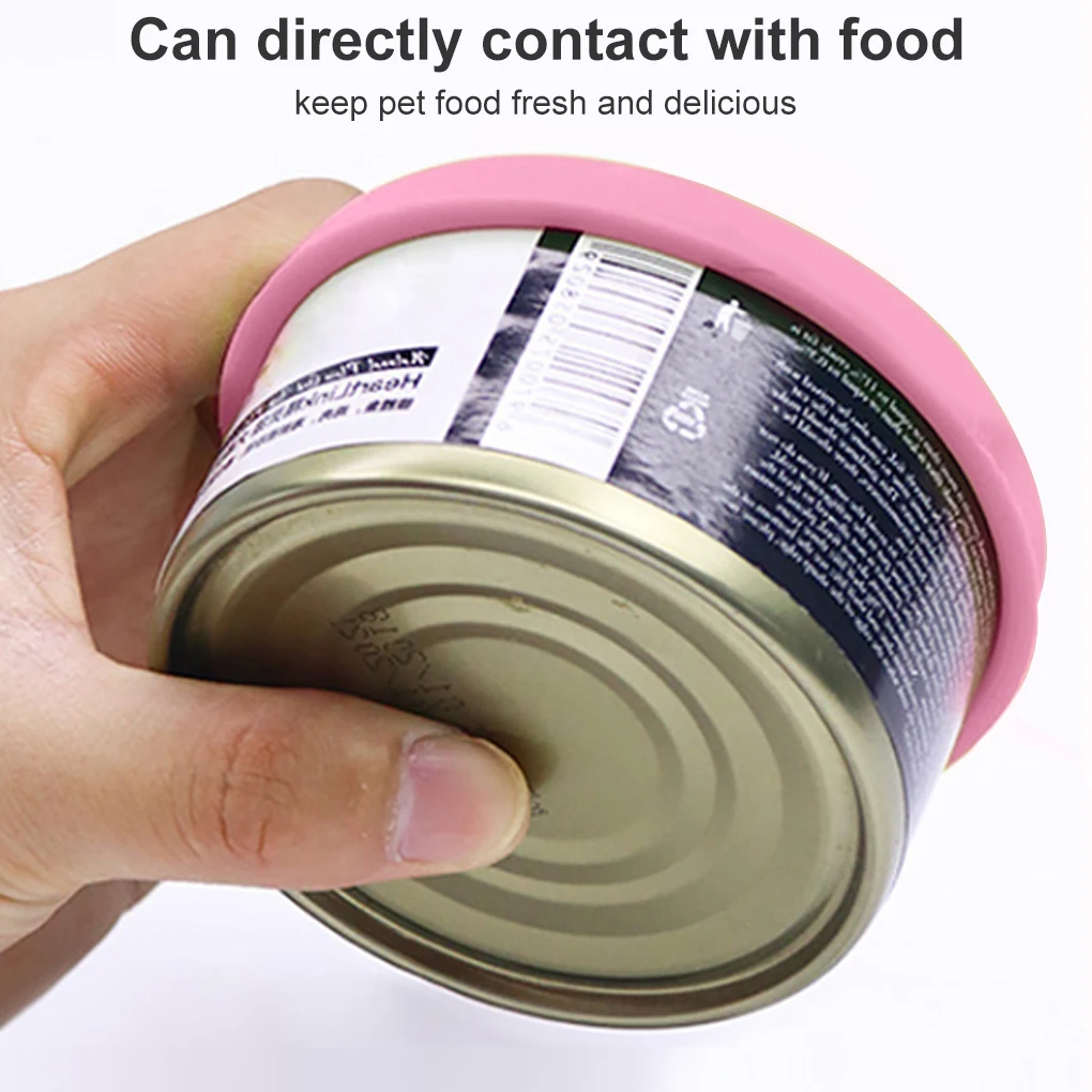 Pet Food Can Cover Silicone Jar Lid Animals Universal Sealed Canned Cap for Three Sizes, Dark Blue