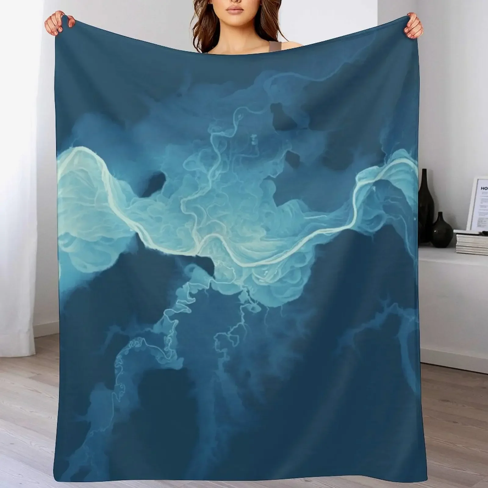 Willamette Channels 10-year Anniversary—Powder Blue Throw Blanket christmas decoration Thermal Flannels Blankets