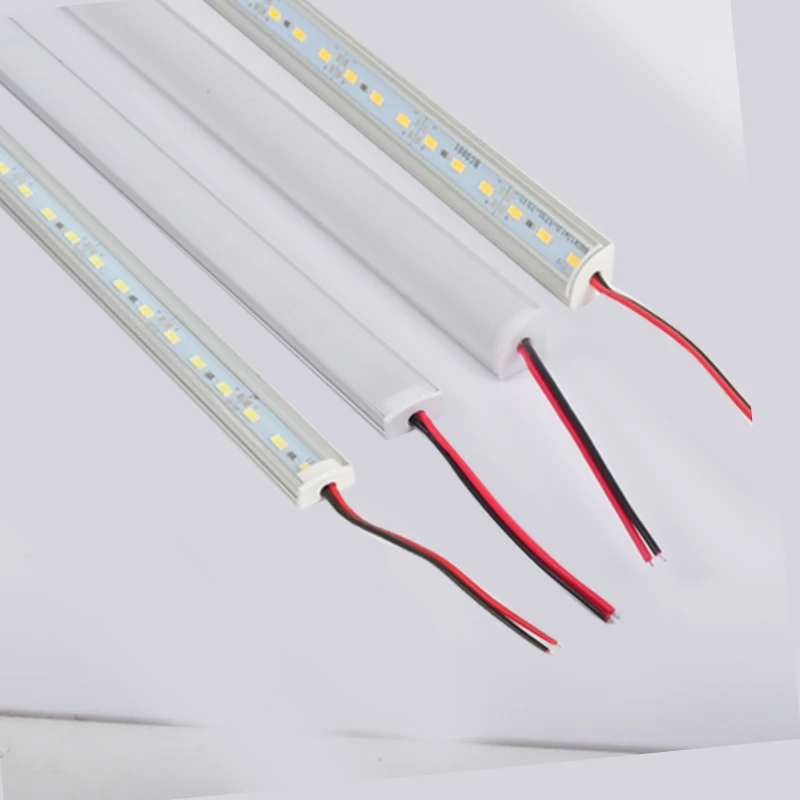 1-10 PCS LED rigid strip DC12V 50CM 20 inch SMD5730 36LEDs U/V-shaped flat LED aluminum channel rigid strip for indoor lighting