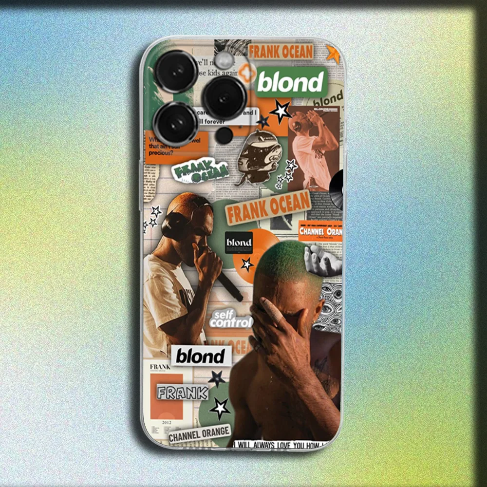 Casing Ponsel Penyanyi F-frank Ocean untuk iPhone 16,15,14,13,12,11 Plus,Pro,Max,XR,XS,Plus,SE,Sampul Lembut Transparan Mini