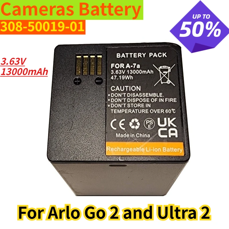 

3.63V 13000mAh Cameras Battery 308-50019-01 for Arlo Go 2 and Ultra 2
