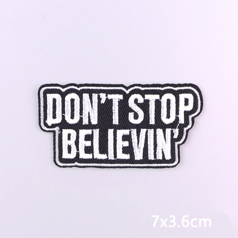 White Letters Embroidery Patch Iron On Patches For Clothing Thermoadhesive Patches On Clothes DIY Sewing Applique Fusible Patch