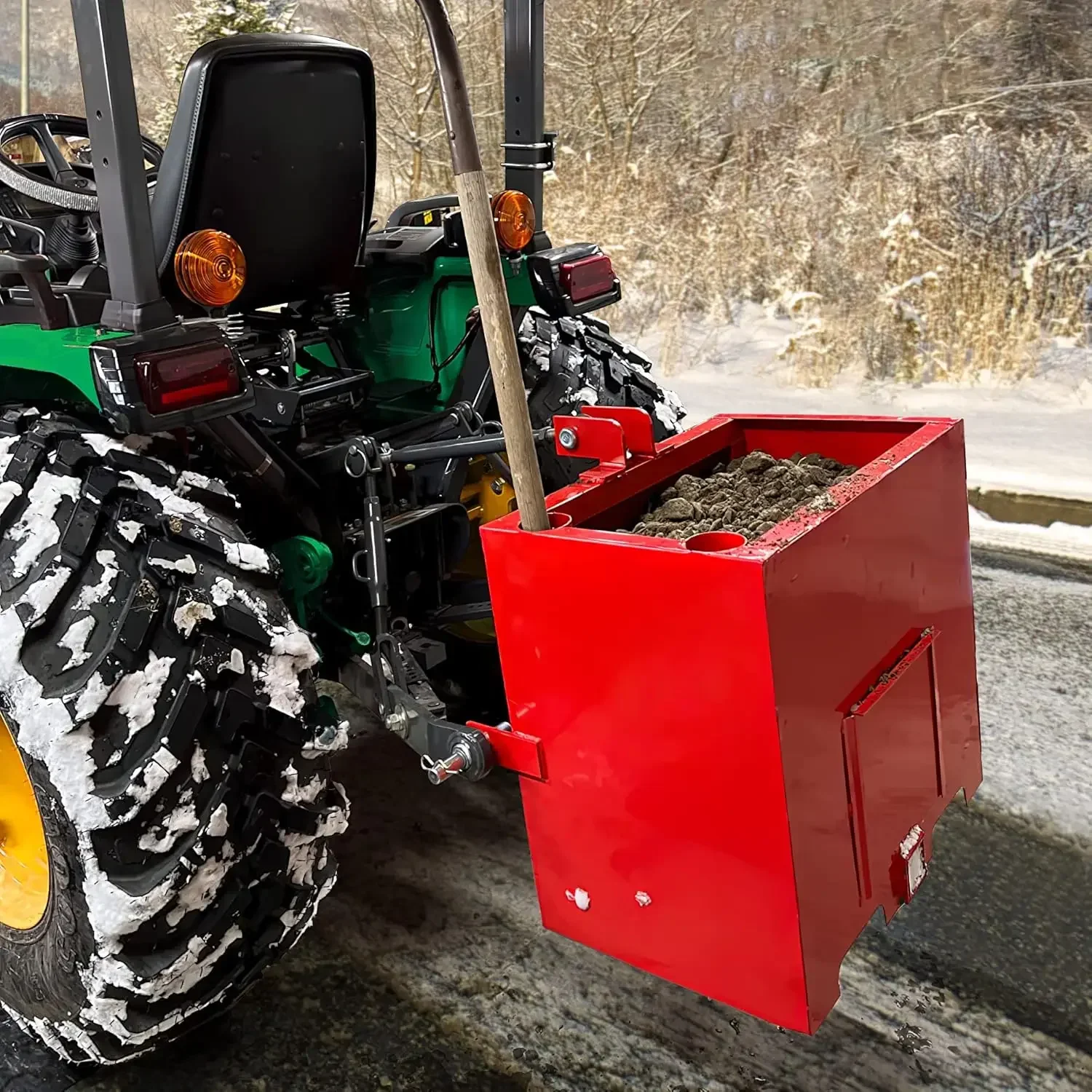 YINTATECH 3 Point Hitch Ballast Box With 2'' Quick Hitch Receiver for 3 Point Cat 1 800LBS