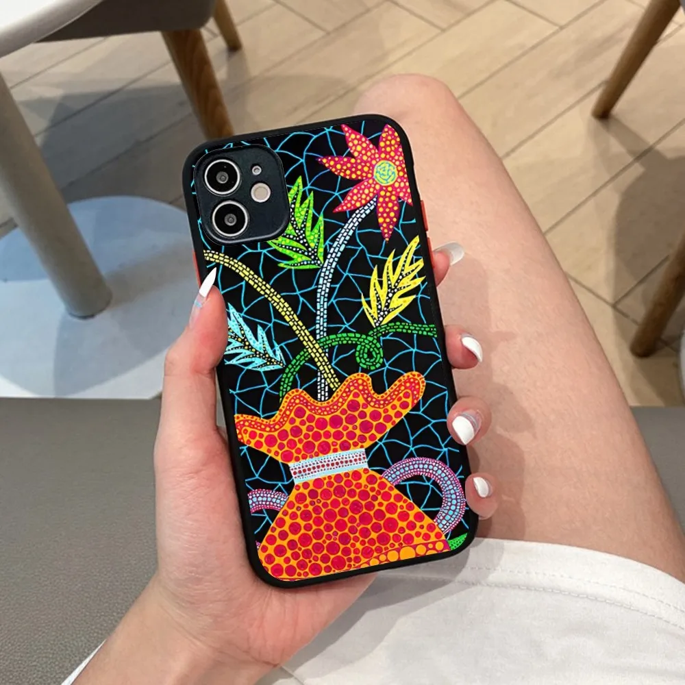 Yayoi Kusama Art Phone Case For iPhone 14 X XR XS 7 8 Plus 11 12 13 pro MAX 13mini Matte Shockproof Case