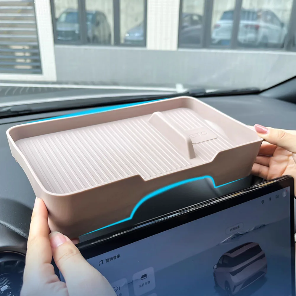 For BYD Dolphin Smart Driving Edition 2025 Storage Box Behind The Central Control Screen Car Supplies ABS Material Storage Box