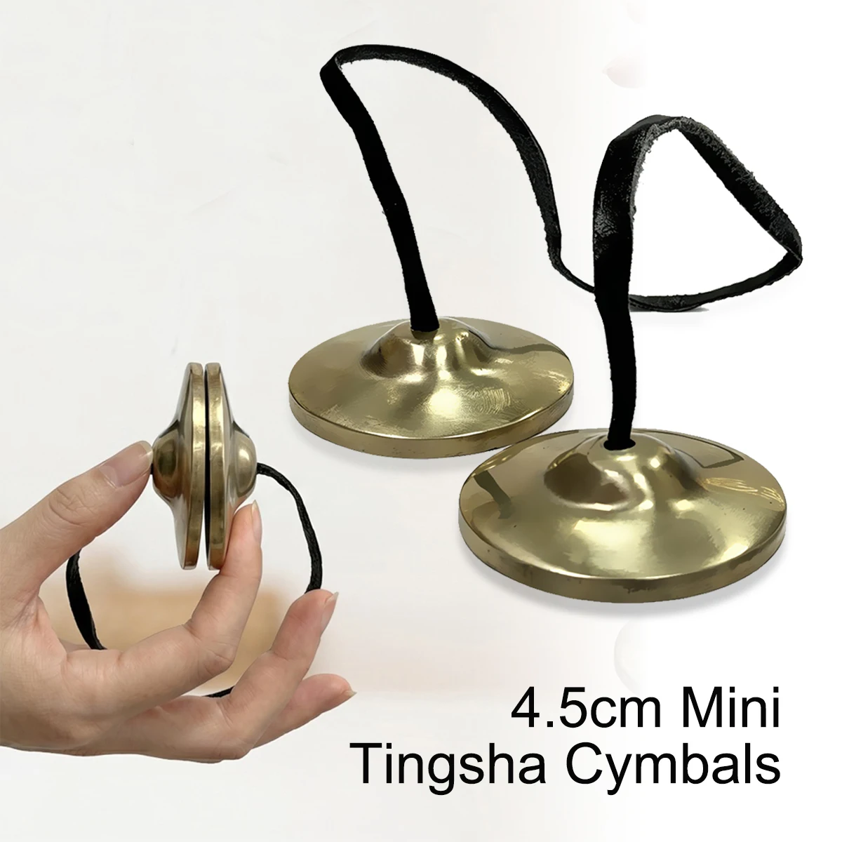 

Miwayer 4.5cm Meditation Tingsha Cymbals - Smooth Pattern, Handcrafted, 2cm Height, Lightweight 88g, for Home Therapy & Prayer