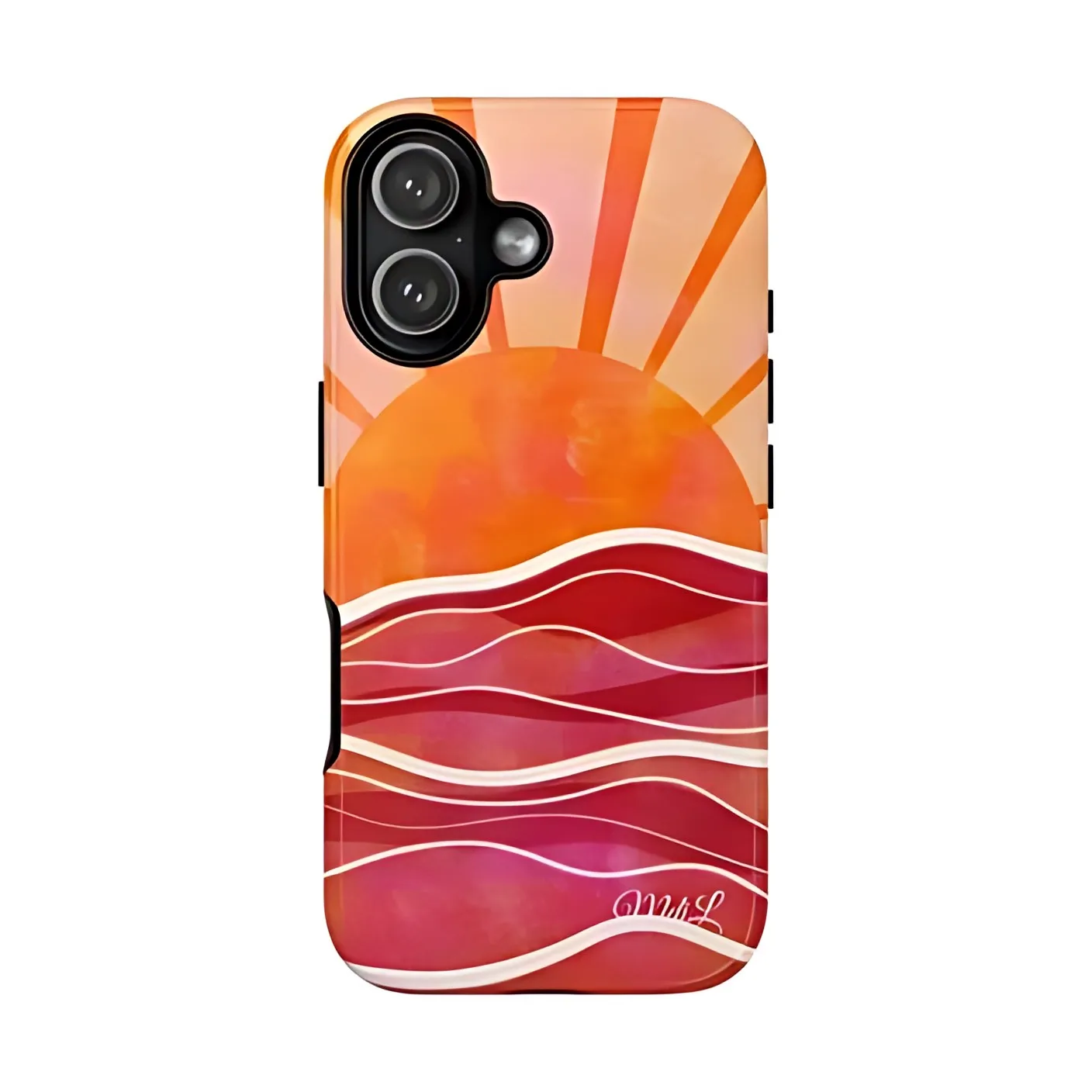 Sun Wave Abstract Phone Case for Samsung Galaxy S20 S23 S24 S25 S26 FE Plus Ultra Edge 4G 5G Luxury Double-layer Back Cover