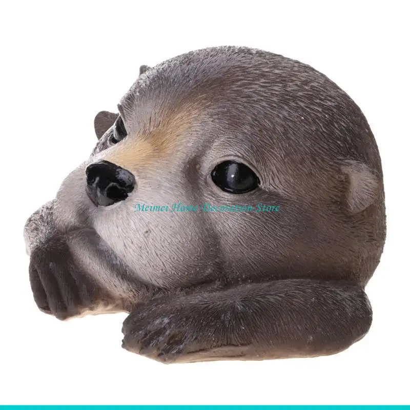 H7BF Otters Floating Statue Resin Otters Floating Pool Decorations Weather Resistant Fish Pond Ornament Home Decors
